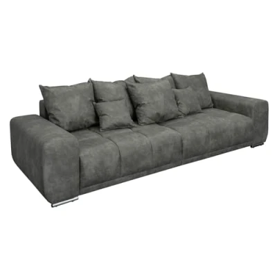 Abbildung von riess ambiente Big Sofa ELEGANCIA 285cm grau, Einzelartikel 1 Teile, XXL Couch · Microfaser mit Federkern inkl. Kissen Design
