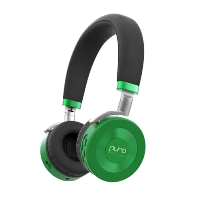 Abbildung von Puro Sound Labs JuniorJam Plus Lautstärkebegrenzende Kopfhörer für Kinder, sicherer Audio Schutz Gehör Einstellbare Bluetooth Tablets, Smartphones, PCs (Grun)