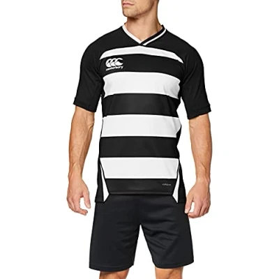 Abbildung von Canterbury Herren Vapodri Evader Hooped Rugby Trikot, Schwarz Weiß, XXL EU
