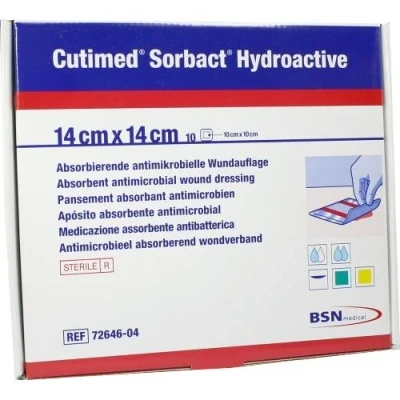 Abbildung von Cutimed Sorbact Hydroactive Kompressen 14x14 cm