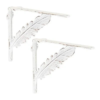 Abbildung von relaxdays Wandregalhalter 2er Set Regalwinkel Gusseisen Feder, Weiß