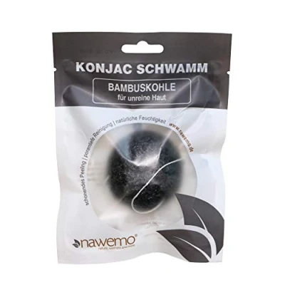 Abbildung von Konjac Schwamm Bambuskohle, für unreine Haut Gesichtsschwamm ein besseres Hautbild