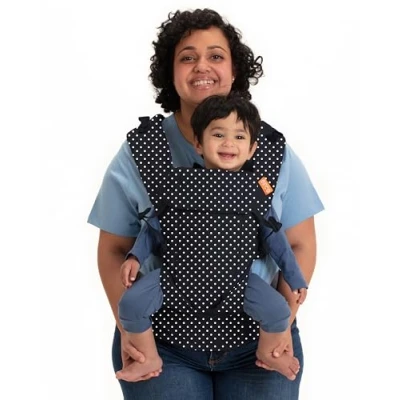 Abbildung von Beco Gemini Babytrage Neugeborene ab Geburt bis Kleinkind 4 Tragepositionen Baby Trage aus 100% Baumwolle Geburt, Ergonomischer Carrier mit verstellbarem Sitz, 3 16 kg (Iris)