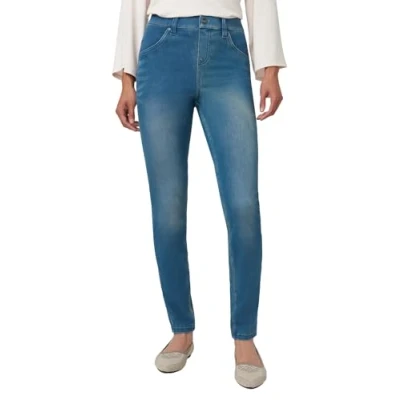 Abbildung von HUE Damen Ultraweiche Denim Leggings mit hoher Taille Strumpfwaren, Windsor Blue Wash, M