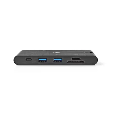 Abbildung von Nedis USB 3.2 Gen 1 C™ Stecker HDMI™ Buchse / Micro SD RJ45 VGA 2x A Vernickelt Schwarz Verpack