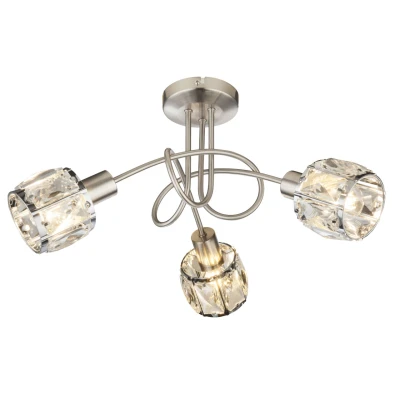 Abbildung von Lighting KRIS Deckenleuchte Metall Nickel matt, 3x E14