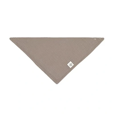 Abbildung von LÄSSIG Baby Kinder Muslin GOTS zertifiziert Mull Dreieckstuch Lätzchen Baumwolle Druckknopf doppellagig/Bandana taupe