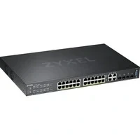 Abbildung von Zyxel Gigabit Ethernet Layer 2 Managed PoE+ Switch mit 24 Ports, einem Budget von 375 W, vier Combo Ports und Hybrid Cloud Modus [GS2220 28HP]