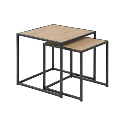 Abbildung von ACTONA GROUP Couchtisch &quot;Seaford Beistelltisch&quot;, Set, Wildeiche Optik, Gestell aus Stahl, Satz mit 2 Teilen