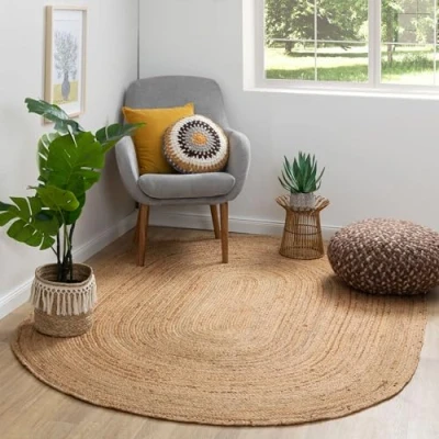 Abbildung von Teppich Goa oval, Steffensmeier, Boho, handgeflochten, Jute, Naturfaser