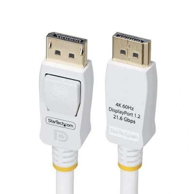 Abbildung von StarTech.com 3m DisplayPort 1.2 Kabel, VESA zertifiziert, 4K 60Hz, 21.6Gbps, Rastende DP Stecker, Monitor Weiß