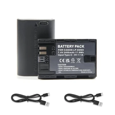 Abbildung von Oyomba LP E6NH Kamera Akku mit Type C Direktladeschnittstelle Kompatibel Canon EOS R R5 R6 90D 60D 70D 80D 5D II III IV 5Ds, 6D 7D Mark Kameras 2280mAh