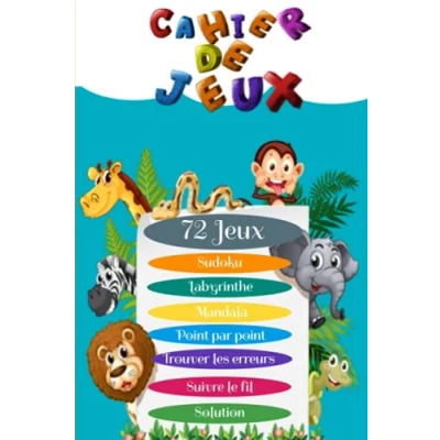 Abbildung von Cahier de Jeux: livre d&#039;activités pour enfants à partir 7 ans, 72 jeux, vacances voyage multi jeux enfant