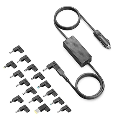 Abbildung von HKY 100W 90W 65W 45W Mini Universal DC Netzteil KFZ Ladegerät Stromversorgung 12V 24V mit 17 Stecker für HP Compaq Asus Acer Toshiba Lenovo IBM Samsung Sony Fujitsu Gateway NEC Medion Laptop