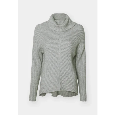 Abbildung von ONLY Onlkatia Saddle ROLL NECK Strickpullover, Damen, Größe: Large, Medium grey melange