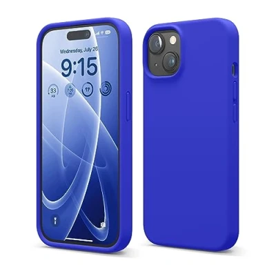 Abbildung von elago Liquid Silikon Hülle kompatibel mit iPhone 15 Premium Full Cover [4 Schichten Anti Shock Struktur], Weiches Mikrofaserfutter Kratzfest