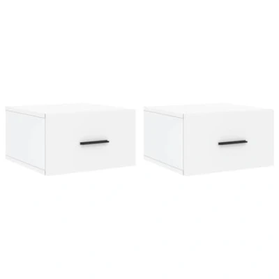 Abbildung von vidaXL Nachttisch Wand Nachttische 2 Stk. Weiß 35x35x20 cm (2 St)