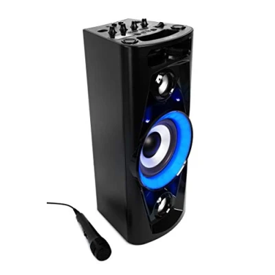 Abbildung von Reflexion PS07BT Mobile Discosoundmaschine (Bluetooth, True Wireless Stereo, Radio, USB, AUX IN, Karaokefunktion und Akku) schwarz