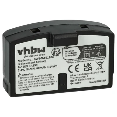 Abbildung von vhbw 1x Akku kompatibel mit Sennheiser Set 50 TV, 55 RS 8 9 Wireless Headset Kopfhörer (60 mAh, 2,4 V, NiMH)