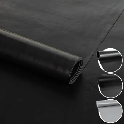 Abbildung von ANRO Gummimatte Schutzmatte Meterware Bodenmatte Glatt beidseitig Gummiläufer 100cm Breit 1mm stark Schwarz 260 x