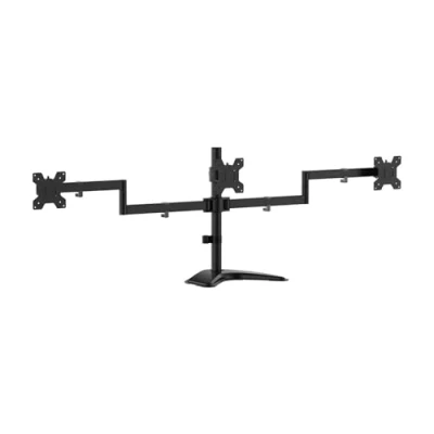 Abbildung von AISENS Tischhalterung mit schwenkbarem und neigbarem Eco Standfuß für 3 Monitore, 10 kg, Schwenken, 2 Arme, 33 cm (27 Zoll), Schwarz