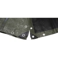 Abbildung von Home&gt;it® Extra Robuste Doppellaminierte Abdeckplane 3m x 5m, 180 g/m², UV Resistent, Wind und Wasserdicht, Dunkelgrün/Schwarz