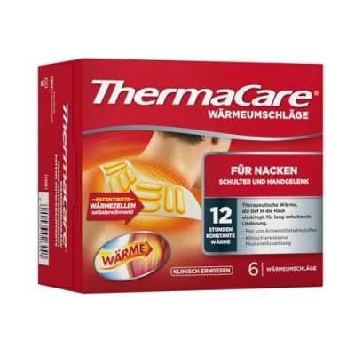 Abbildung von ThermaCare Nacken, 6 Stück, Wärmepflaster für Schulter und Handgelenk, wirksam Nackenschmerzen lindern, Originalware von Angelini Pharma Deutschland