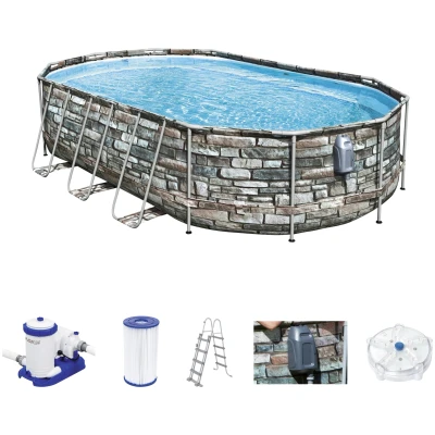 Abbildung von Bestway Framepool &quot;Power Steel™ Comfort Jet™ Frame&quot;, (Set), BxLxH: 366x610x122 cm
