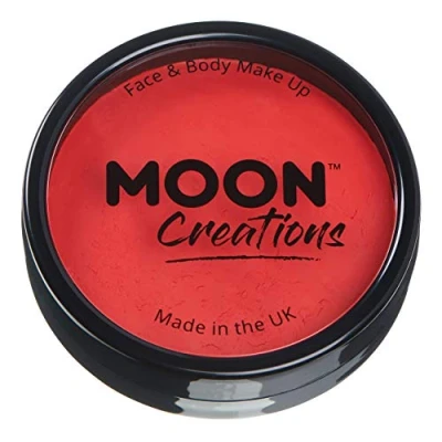 Abbildung von Moon Creations Pro Gesichts und Körper Make up, professionelle Farbfarben Kuchentöpfe für Gesichtsfarbe, Kostüme, Feste, Halloween Kinder, Erwachsene (hellrot, 36 g)