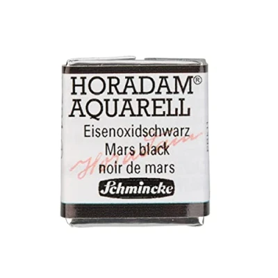 Abbildung von Schmincke HORADAM® AQUARELL feinste Künstler Aquarellfarben, 791 Eisenoxidschwarz, 14 044, 1/2 Näpfchen