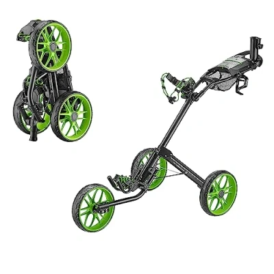 Abbildung von Caddytek Unisex Erwachsene CaddyLite 15.3 V2 Grün Deluxe Golfwagen, vierfach faltbar, Version 2, Einheitsgröße