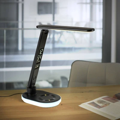 Abbildung von Just Light. LED Schreibtischlampe H 54 cm Schwarz Kunststoff dimmbar mit RGB Farbwechsel
