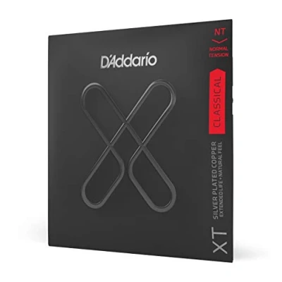 Abbildung von D&#039;Addario Gitarrensaiten Konzertgitarre Akustikgitarre Classical Guitar Strings XTC45, versilberte XT für Konzertgitarren, Klassische Kupfersaiten, Normale Spannung