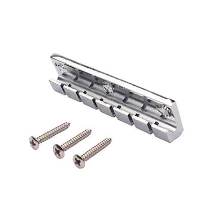Abbildung von Alnicov 6 Saiten Metall Fixed Hardtail Sattelbrücke für E Gitarre Chrom
