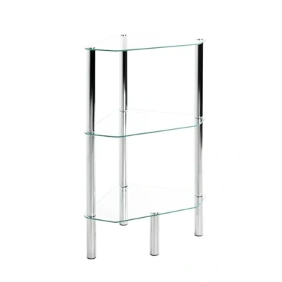 Abbildung von HAKU Möbel Regal Chrom, Metall, Sicherheitsglas Maße: B 45 cm x H 77 T 32 cm, Style: Modern
