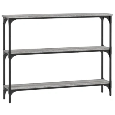 Abbildung von SDWEHO7 Konsolentisch Beistelltisch mit Ablagen, Flurtisch Schmal Standregal Ablagetisch für Vorzimmer, Grau Sonoma 100x22,5x75 cm Holzwerkstoff