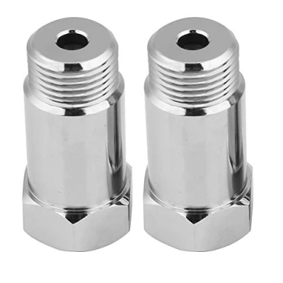Abbildung von KIMISS 2 Stücke 45mm M18 * 1,5 Universal Check Engine Licht Eliminator Adapter O2 Sauerstoffsensor Extender Spacer Silber
