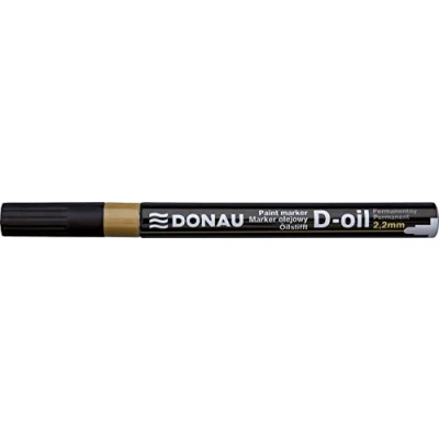 Abbildung von DONAU 7368001PL 35 Ölmarker D OIL Rundspitze 2,2 mm Ölbasis Permanent Marker, Farbe: Gold / Wasserdichte Tinte Papier/ Filzschreiber für Plastik Metall Holz Glas/ Schreibt auf Fast Jeder Oberfläche