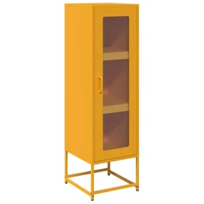 Abbildung von vidaXL Highboard Senfgelb 36x39x123 cm Kaltgewalzter Stahl, Sideboard, Lagerschrank, Hochschrank, Schrank, Seitenschrank, hohes Sideboard