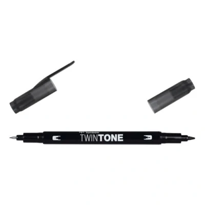 Abbildung von Tombow TWINTONE 33 Marker mit doppelter Spitze, schwarz.
