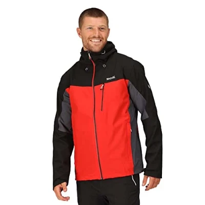 Abbildung von Regatta Birchdale Outdoorjacke Regenjacke Wasserdicht und Winddicht Herren, Größe:M, Farbe:Seville/Blck