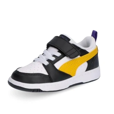 Abbildung von Puma Rebound Sneaker low für Kinder, Größe: 20, Black yellow sizzle white Schuhe