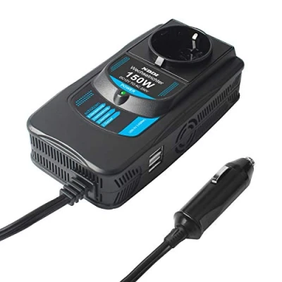 Abbildung von NDDI POWER 150W Auto Wechselrichter 12V DC auf 230V AC Wandler mit 2 USB Port Ladegerät, Laden Sie Ihr Laptop, iPad, iPhone, Tablet Und Mehr