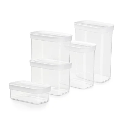 Abbildung von Emsa Vorratsdose &quot;N11428 Optima&quot;, (Set, 5 tlg.), rechteckig, sicher, hygienisch, unbedenklich, platzeffizient