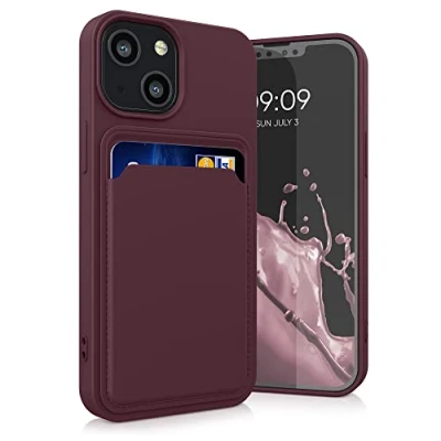 Abbildung von kwmobile Handyhülle kompatibel mit Apple iPhone 13 Mini Hülle Handy Cover Fach für Karten in Tawny Red