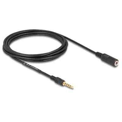 Abbildung von DeLOCK Verlängerungskabel Klinke 3,5 mm 5 Pin Stecker zu Buchse 3 m schwarz