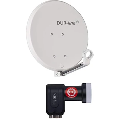 Abbildung von DUR line DSA 40cm Hellgrau Hochleistungs Hart Aluminium Spiegel [Sat Antenne, Satellitenschüssel, Camping, Balkon, Mini, Boot]