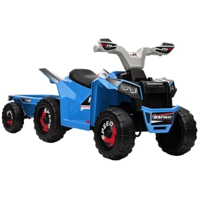 Abbildung von Kinderquad Kinder Elektro Quad, 6V Elektroauto mit Anhänger Metall Blau