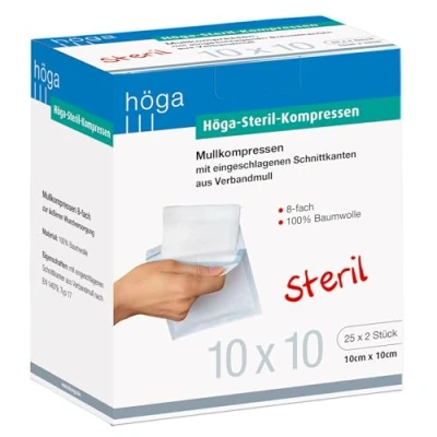 Abbildung von Höga kompressen 10x10 cm steril 8fach 25X2 St