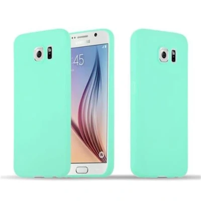 Abbildung von Cadorabo Hülle kompatibel mit Samsung Galaxy S6 Schutzhülle TPU Silikon Case Candy Design Slim Kratzfest Weiche Gummi Rundumschutz für in Blau